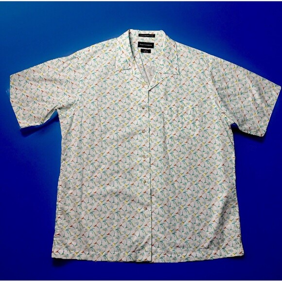 Paul Frederick Finest Long Staple Cotton XL Classic Fit  Palm Trees Shirt - Picture 1 of 3